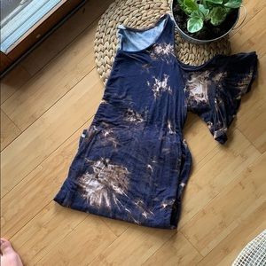 Cold Shoulder Tie Die Dress